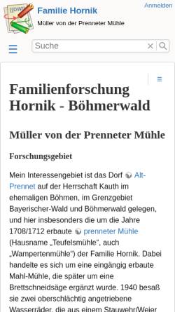 Vorschau der mobilen Webseite prennet.thekk.de, Hornik