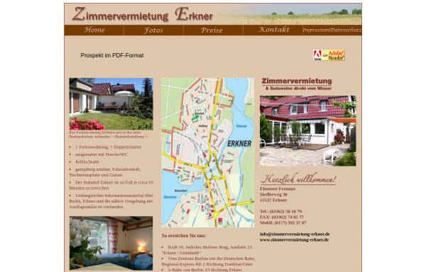Vorschau von www.erkner-zimmervermietung.de, Zimmervermietung-Erkner