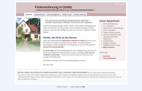Vorschau von www.ferienwohnung-kienz.de, Ferienwohnung, Familie Kienz