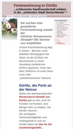 Vorschau der mobilen Webseite www.ferienwohnung-kienz.de, Ferienwohnung, Familie Kienz