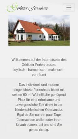 Vorschau der mobilen Webseite www.goerlitzer-ferienhaus.de, Görlitzer Ferienhaus