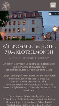 Vorschau der mobilen Webseite www.kloetzelmoench.de, Zum Klötzelmönch