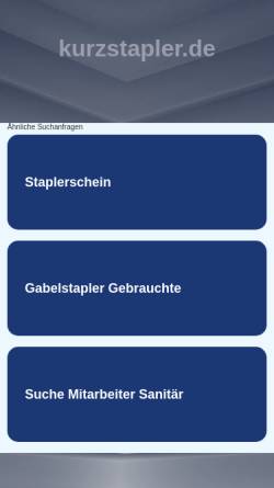 Vorschau der mobilen Webseite www.kurzstapler.de, D. Kurz Staplerservice und Reinigungstechnik GmbH