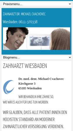 Vorschau der mobilen Webseite www.cvachovec.de, Cvachovec, Michael, Dr.