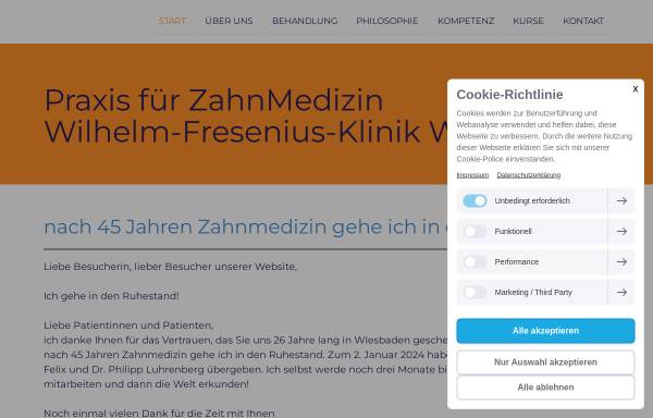 Vorschau von www.zahnarzt-wiesbaden.net, Pröbster, L. Prof. Dr. und B. Dr.