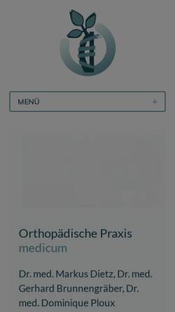 Vorschau der mobilen Webseite www.facharztpraxis-orthopaedie.de, Dietz, Morlang, Brunnengräber, Fachärzte für Orthopädie