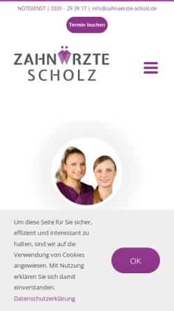 Vorschau der mobilen Webseite www.dr-ute-scholz.de, Zahnarztpraxis Dr. Scholz