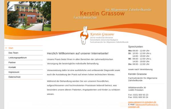Vorschau von www.zahnarzt-in-potsdam.de, Zahnärztin Kerstin Grassow