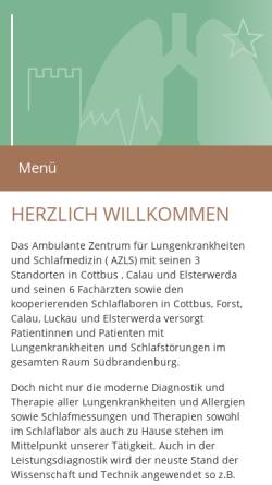 Vorschau der mobilen Webseite www.lunge-schlaf.de, Ambulantes Zentrum für Lungenkrankheiten und Schlafmedizin Cottbus