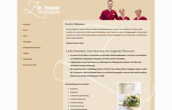 Vorschau von www.drtreuner.de, Zahnärztin Dr. Annette Treuner