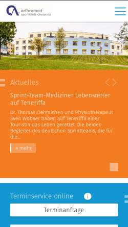 Vorschau der mobilen Webseite www.praxisklinik-chemnitz.de, Chirurgisch-Orthopädische Praxisklinik