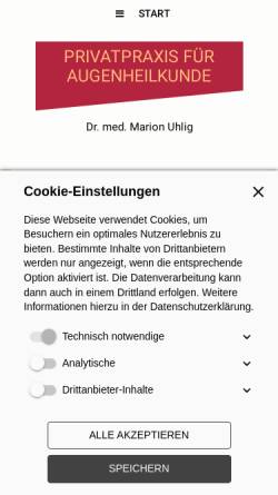Vorschau der mobilen Webseite www.augenarztpraxis-chemnitz.de, Dr. Marion Uhlig
