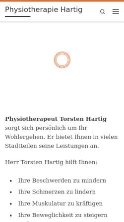 Vorschau der mobilen Webseite physiotherapie-hartig.de, Physiotherapie Torsten Hartig
