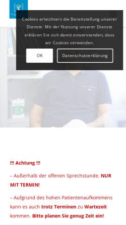 Vorschau der mobilen Webseite www.orthopaedie-finkewitz.de, Orthopädische Praxis Dr. Finkewitz
