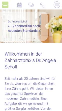 Vorschau der mobilen Webseite www.angela-scholl.de, Zahnärztin Angela Scholl
