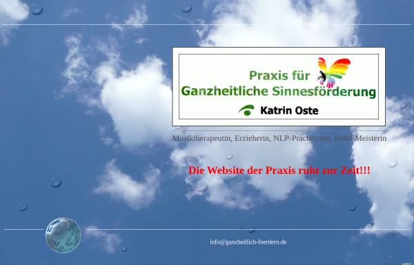 Vorschau von www.ganzheitlich-foerdern.de, Katrin Oste - Praxis für Ganzheitliche Sinnesförderung