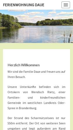 Vorschau der mobilen Webseite www.ferienwohnungdaue.de, Ferienwohnung Daue