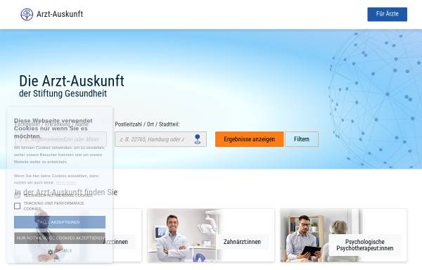 Vorschau von www.arzt-auskunft.de, Arzt-Auskunft der Stiftung Gesundheit
