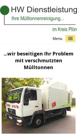Vorschau der mobilen Webseite www.hwdienstleistung.de, HW Dienstleistung Sammie's-Reinigungs-Service
