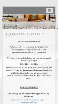 Vorschau der mobilen Webseite www.haushaltsaufloesung-kiel.de, Haushaltsauflösung in Kiel