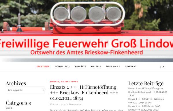 Vorschau von ffw-gross-lindow.de, Freiwillige Feuerwehr Groß Lindow