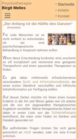 Vorschau der mobilen Webseite www.therapie-ddorf.de, Birgit Melles
