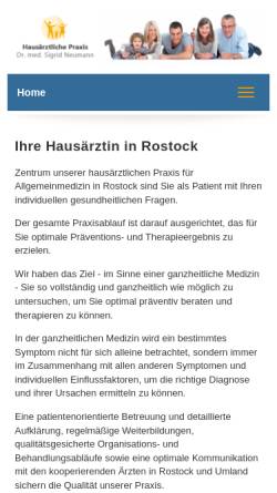 Vorschau der mobilen Webseite www.rostock-hausarzt.de, Neumann, Dr. med. Sigrid