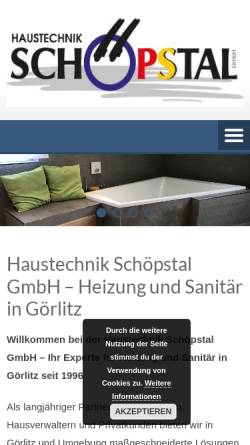 Vorschau der mobilen Webseite www.haustechnik-schoepstal.de, Haustechnik Schöpstal GmbH