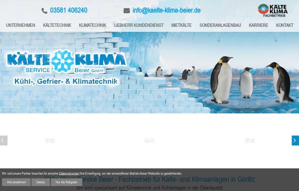 Vorschau von www.kaelte-klima-beier.de, Kälte & Klima Service Beier GmbH