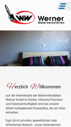 Vorschau der mobilen Webseite www.maler-werner-goerlitz.de, Malerwerkstätten Werner GmbH