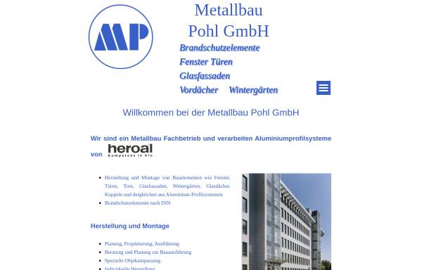 Vorschau von www.metallbau-pohl.de, Metallbau Pohl, Inh. Dipl. Ing. Klaus Pohl