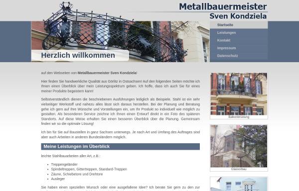 Vorschau von www.metallbau-kondziela.de, Metallbauermeister Kondziela