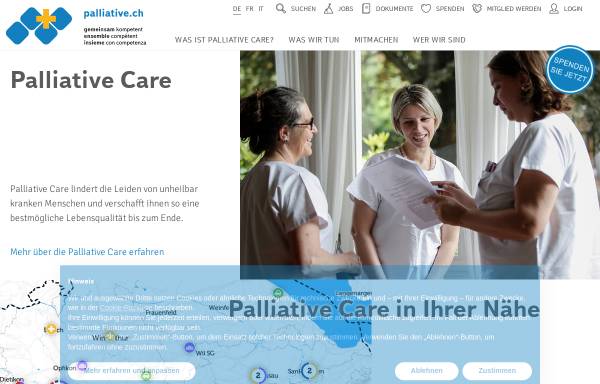 Vorschau von www.palliative.ch, Palliative ch - Schweizerische Gesellschaft für Palliative Medizin, Pflege und Begleitung