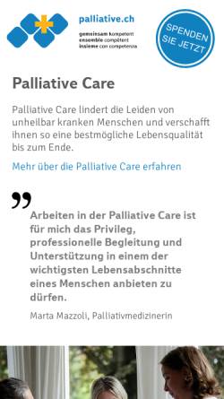 Vorschau der mobilen Webseite www.palliative.ch, Palliative ch - Schweizerische Gesellschaft für Palliative Medizin, Pflege und Begleitung