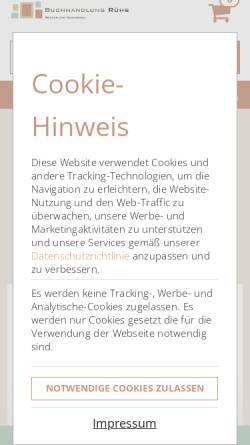 Vorschau der mobilen Webseite www.buchhandlung-ruehs.de, Buchhandlung Rühs