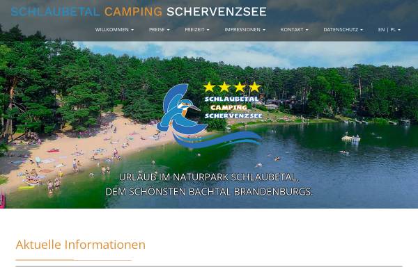 Vorschau von www.schervenzsee.de, Schervenzsee Camping und Erholung GmbH