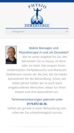 Vorschau der mobilen Webseite www.physiopowersurge.de, Physiopowersurge