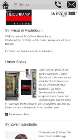 Vorschau der mobilen Webseite www.frisoer-zweithaarstudio-paderborn.de, Frisör und Zweithaarstudio Peter Heidenkamp