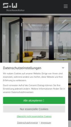 Vorschau der mobilen Webseite www.sundw.de, S+W Büroraumkultur GmbH