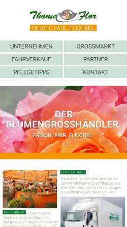 Vorschau der mobilen Webseite thomaflor.de, Thomaflor GmbH