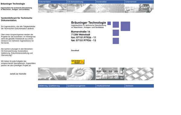 Vorschau von www.brtec.de, Bräuninger Technologie -Inh. Andreas Bräuninger