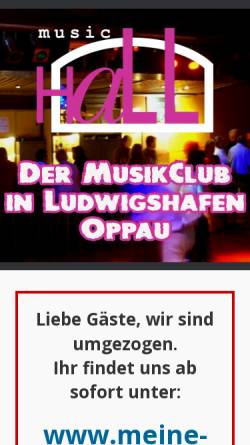 Vorschau der mobilen Webseite www.musichall-oppau.de, Diskothek Music Hall