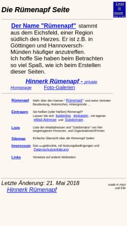Vorschau der mobilen Webseite ruemenapf.de, Rümenapf