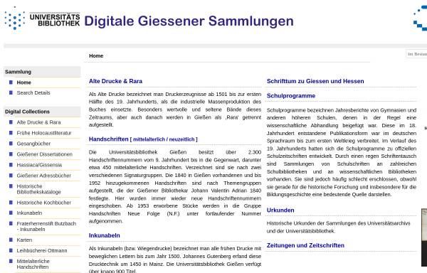 Vorschau von digisam.ub.uni-giessen.de, Digitale Gießener Sammlung