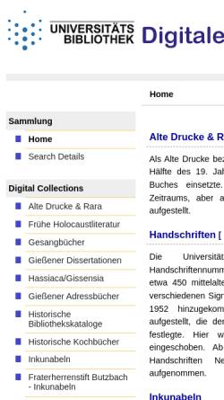 Vorschau der mobilen Webseite digisam.ub.uni-giessen.de, Digitale Gießener Sammlung
