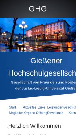 Vorschau der mobilen Webseite www.giessener-hochschulgesellschaft.de, Gießener Hochschulgesellschaft e.V.
