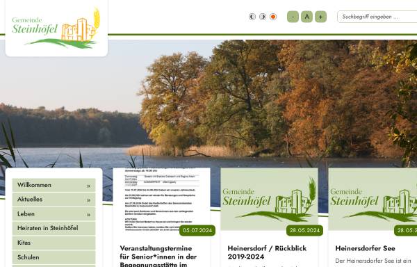 Vorschau von www.gemeinde-steinhoefel.de, Gemeinde Steinhöfel