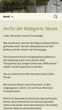 Vorschau der mobilen Webseite gross-kroessin-pommern.info, Groß Krössin im Kreis Neustettin (Pommern)