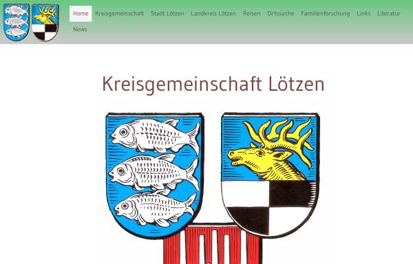 Vorschau von www.xn--ltzen-jua.de, Präsentation der Kreisgemeinschaft Lötzen und genealogische Sammlung