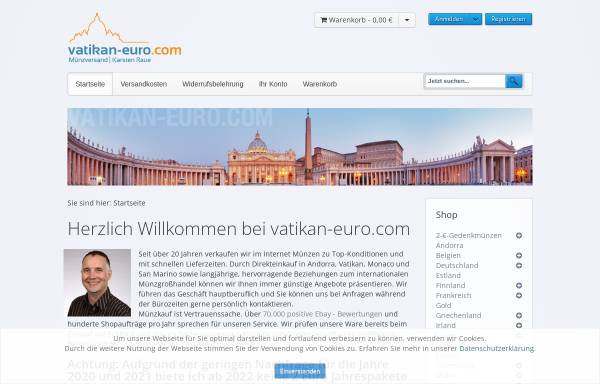 Vorschau von www.vatikan-euro.com, Münzenversand Karsten Raue